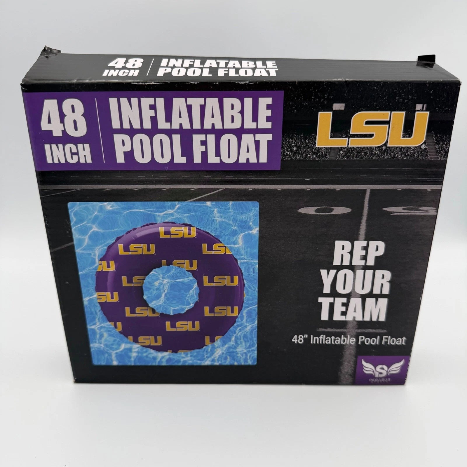 LSU Tigers 48 Inch Inflatable Pool Float Pegasus Sports Purple Gold NCAA Ring