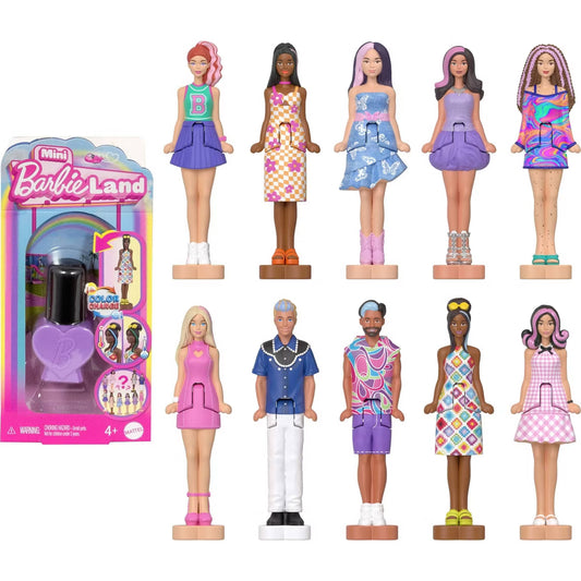 Barbie Mini BarbieLand Fashionista 1.5" Dolls in "Nail Polish" Container, Surprise Reveal