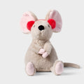 7" Tan Mouse with Red Earmuffs Stuffed Animal - Gigglescape™
