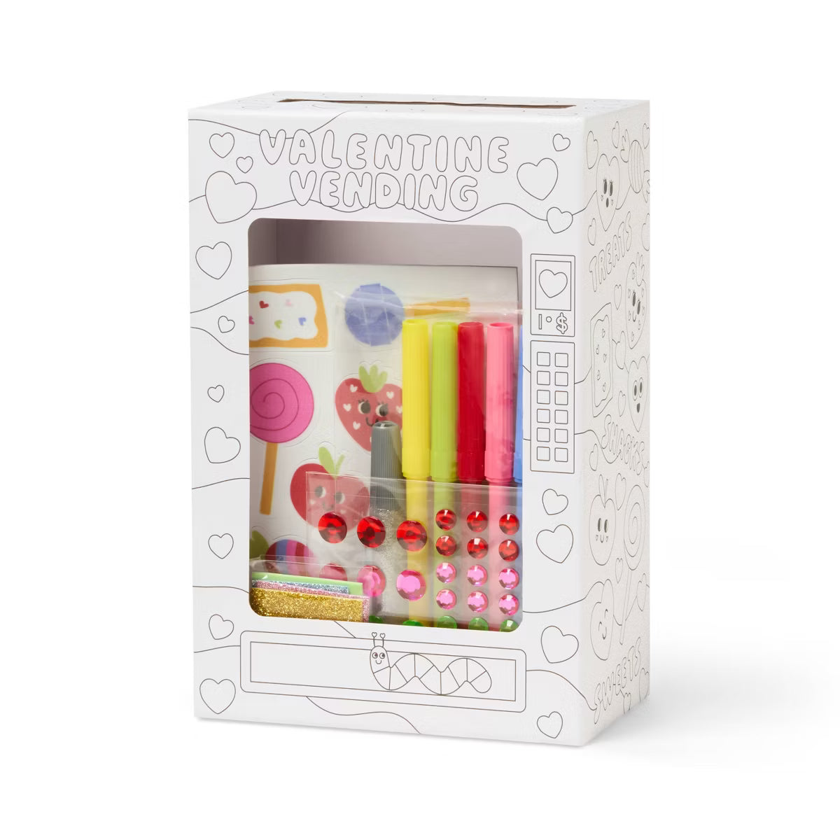 Valentine's Embellished Vending Machine Craft & Coloring Activity Kit – Mondo Llama™