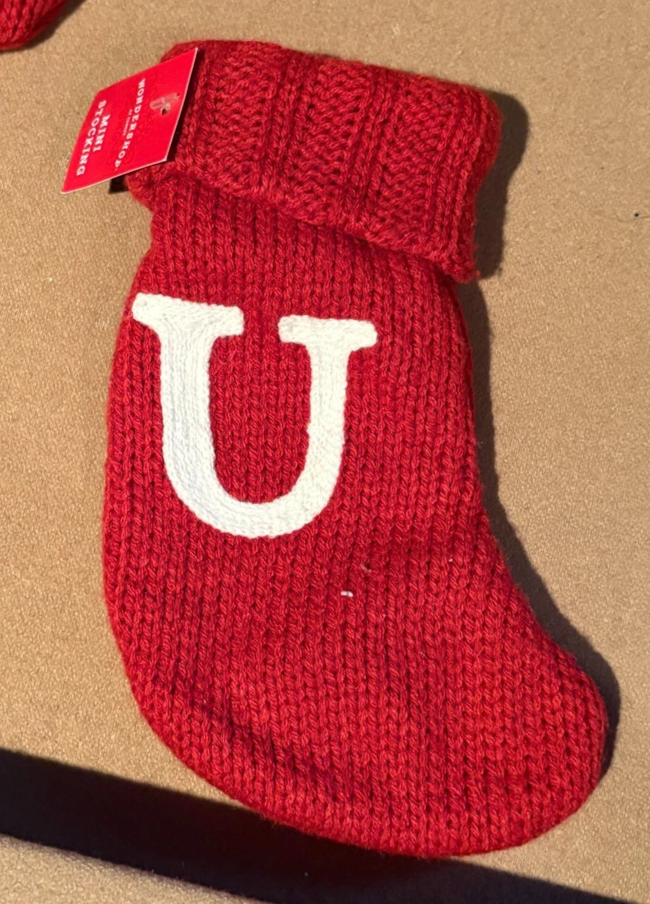 Wondershop Mini Knit Christmas Stocking – Letter U