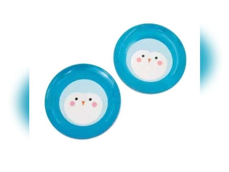 Penguin Appetizer Plates – Melamine Blue, Ages 3+ (Set of 16, As-Is)
