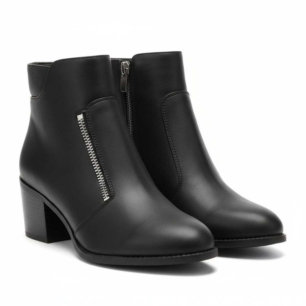 A New Day women's black ankle boots with side zipper – Size 9.5