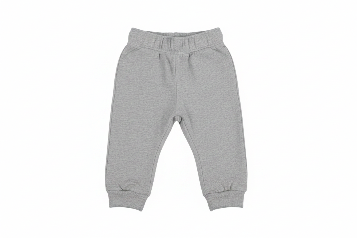 Gray baby sweatpants joggers on white background