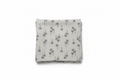 Gray palm tree print baby swaddle blanket on white background