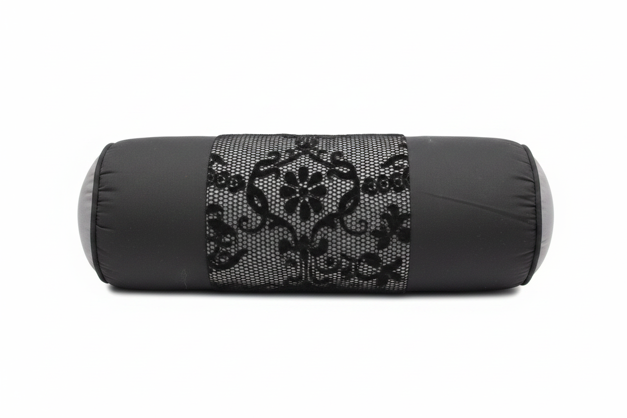 Black lace nail hand rest cushion pillow on white background