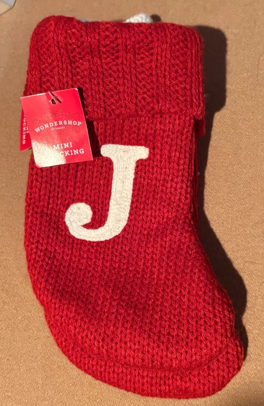 Wondershop Mini Knit Christmas Stocking – Letter J