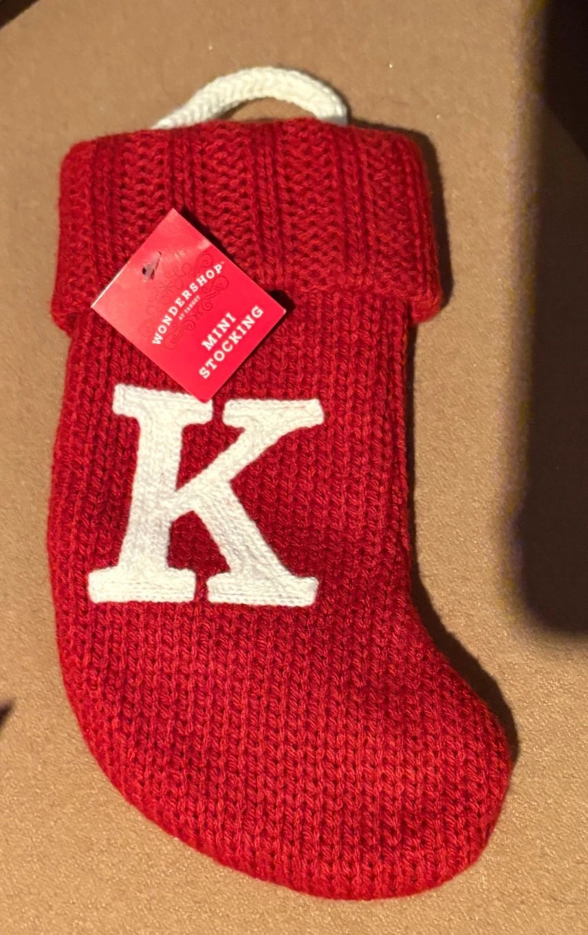 Wondershop Mini Knit Christmas Stocking – Letter K