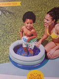 Sun Squad Mini 3 Ring Pool 11 Gal PVC Inflatable Pink 27in Diameter