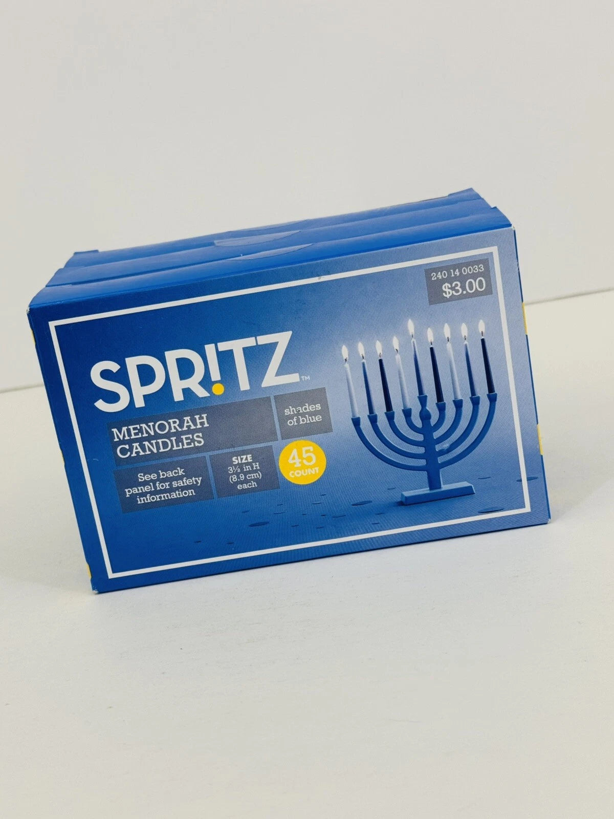 Spritz Menorah Hannukah Shades of Blue Candles  45ct Each 3.5”)