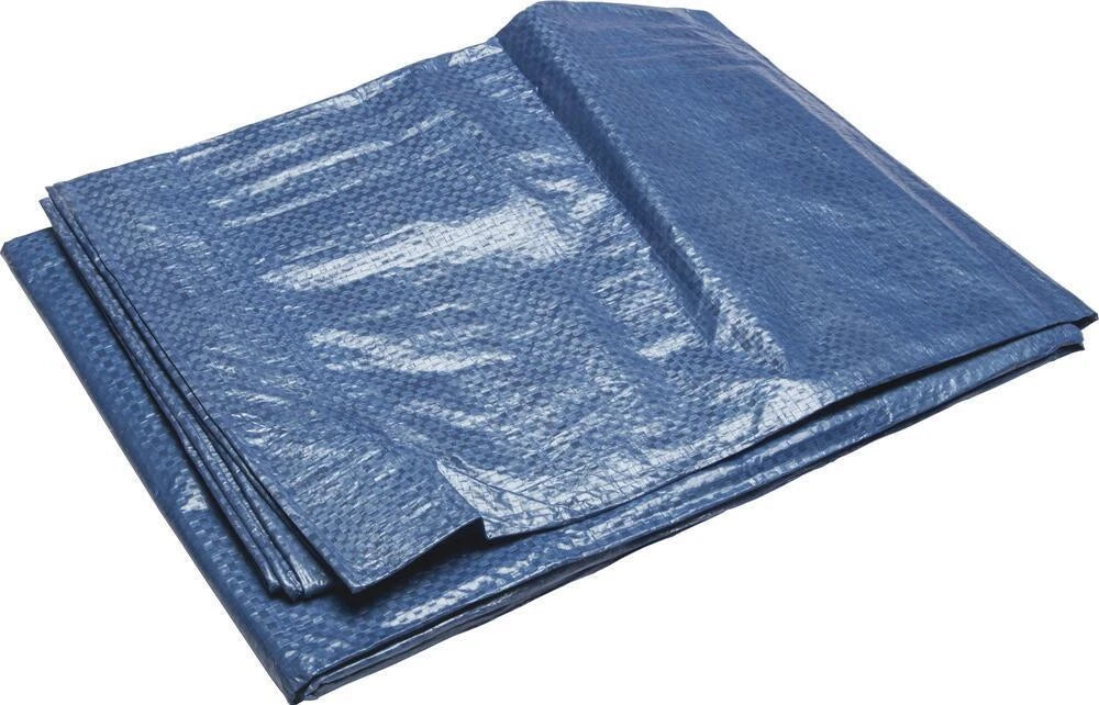 Standard Duty 6' X 8' Poly Blue Tarp (3.5 Mil, 8 X 8 Weave, Grommets Every 3 Ft)